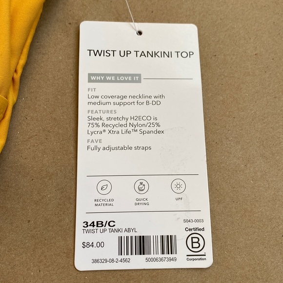 Athleta tankini swim top Twist Up M 34B 34C NWT - Picture 10 of 13